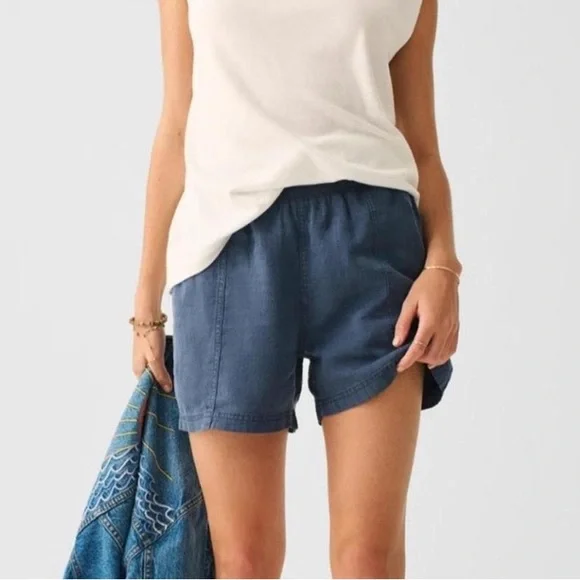 Faherty Arlie Shorts Tencel Linen Cotton Blend. Size Large. - Picture 2 of 9